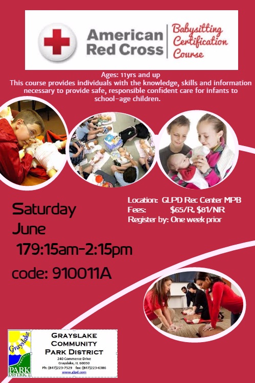 Red Cross Babysitting Course Grayslake Park