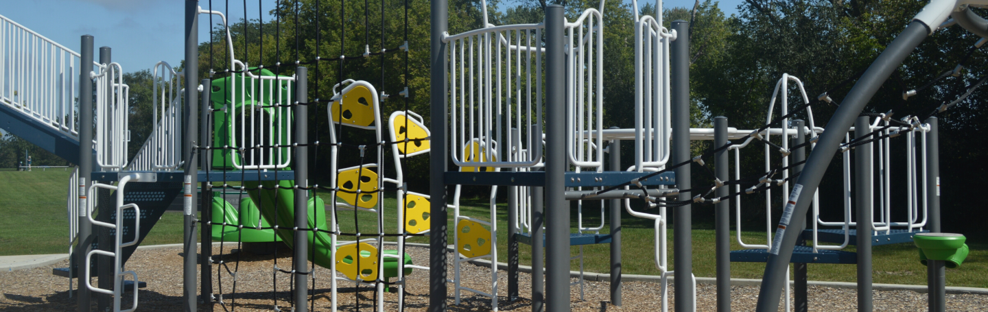 yellow, green and brown playground